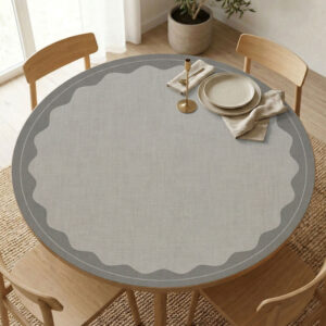 מפת פי וי סי עגולה דגם גלים אפור