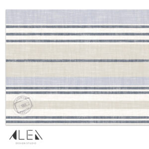 פלייסמט פי וי סי פסים נורדיים בגווני תכלת שמנת וכחול