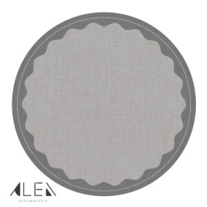 שטיח פי וי סי עגול לחדר/סלון גלים אפור