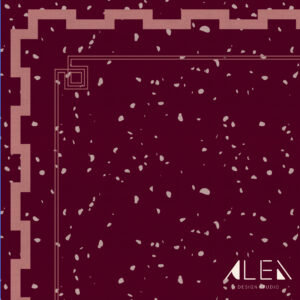 שטיח פי וי סי לסלון בורדו ארט דקו