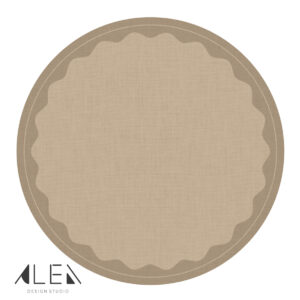 שטיח פי וי סי עגול לחדר/סלון גלים בז'