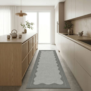 שטיח מטבח פי וי סי גלים אפור