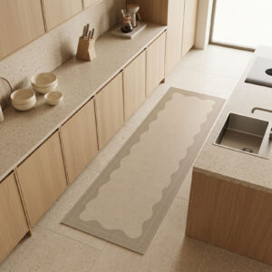 שטיח מטבח פי וי סי גלים בז'