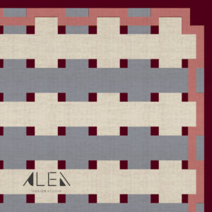 שטיח פי וי סי לסלון/לחדר פסיפס קווים תכלת חציל