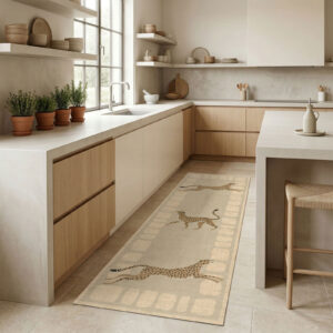 שטיח פי וי סי למטבח ספארי צ׳יטה בגווני חול