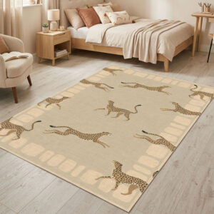 שטיח פי וי סי מלבני ספארי צ׳יטה בגווני חול