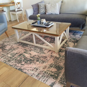 שטיח פי וי סי לסלון וינטאג' גוון ורוד פודרה