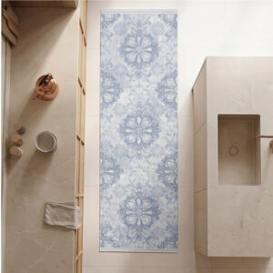 שטיח פיויסי למטבח פרחוני כחול בהיר בסגנון וינטג׳