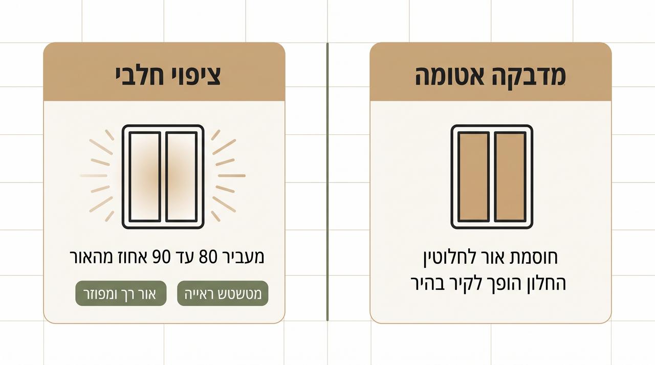 השוואה בין ציפוי חלבי לציפוי אטום לחלון
