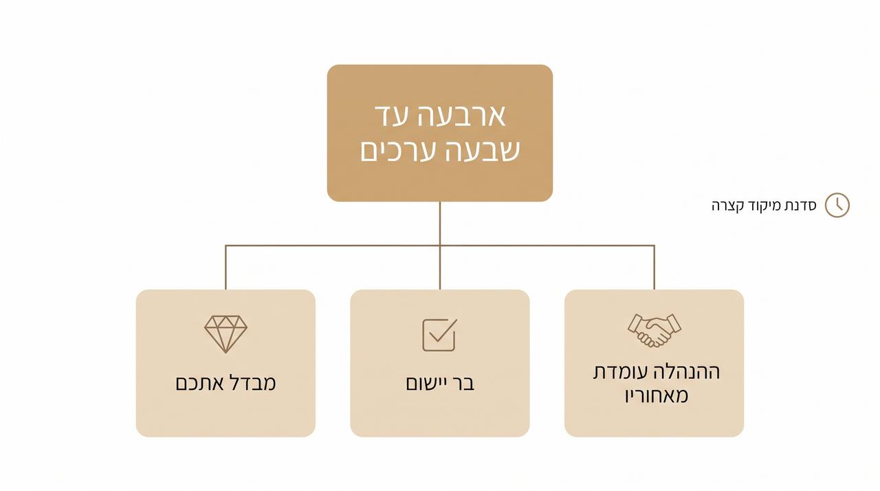 כלל אצבע לכמות הערכים המומלצת על קיר ערכים ארגוני