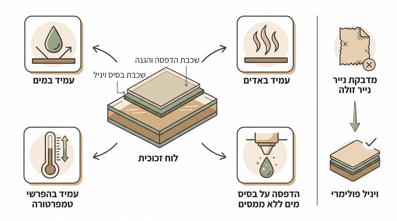 ציפוי ויניל למקלחון עמיד באדי מים וחום