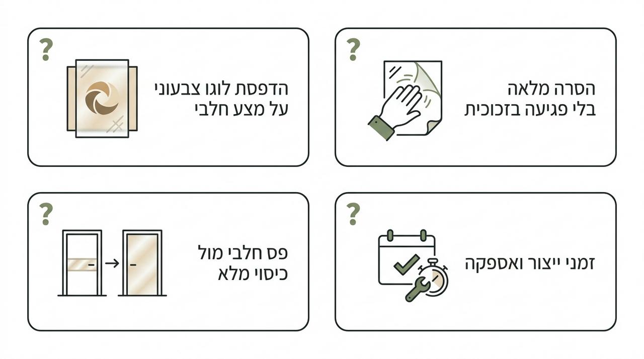 שאלות נפוצות על מדבקות לוגו וציפויים לזכוכית
