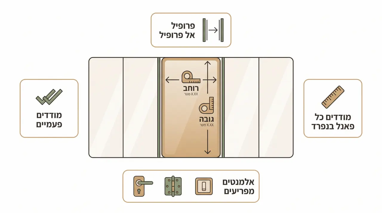מדידה נכונה של מחיצת זכוכית לפני הזמנת מדבקה