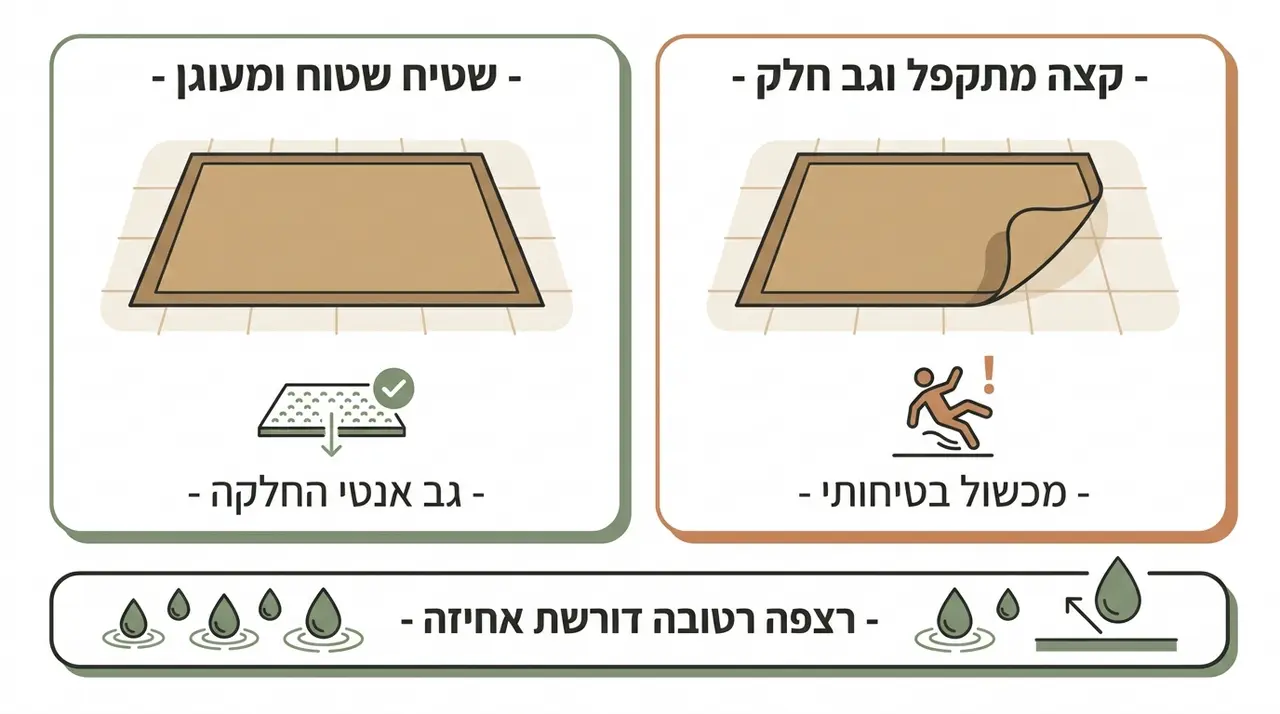 אריחי מרפסת רטובים וסוגיית ההתנגדות להחלקה