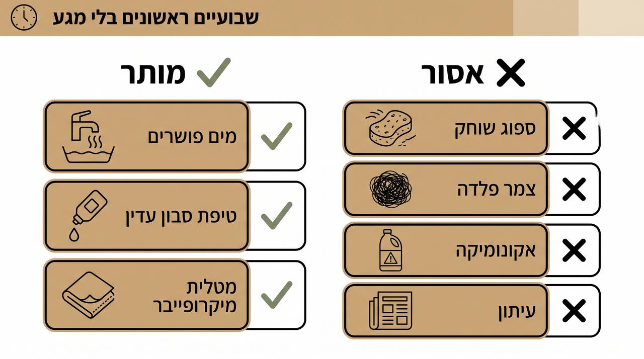 ניקוי עדין של מדבקת קיר במטלית מיקרופייבר