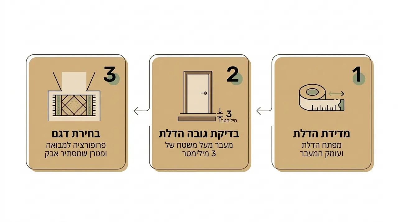 סיכום שלושת הצעדים לפני הזמנת שטיח כניסה