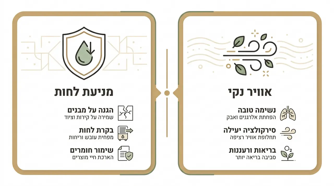 המחשה של היתרונות הבריאותיים של שטיח ויניל במניעת לחות ועובש בחדר הרחצה