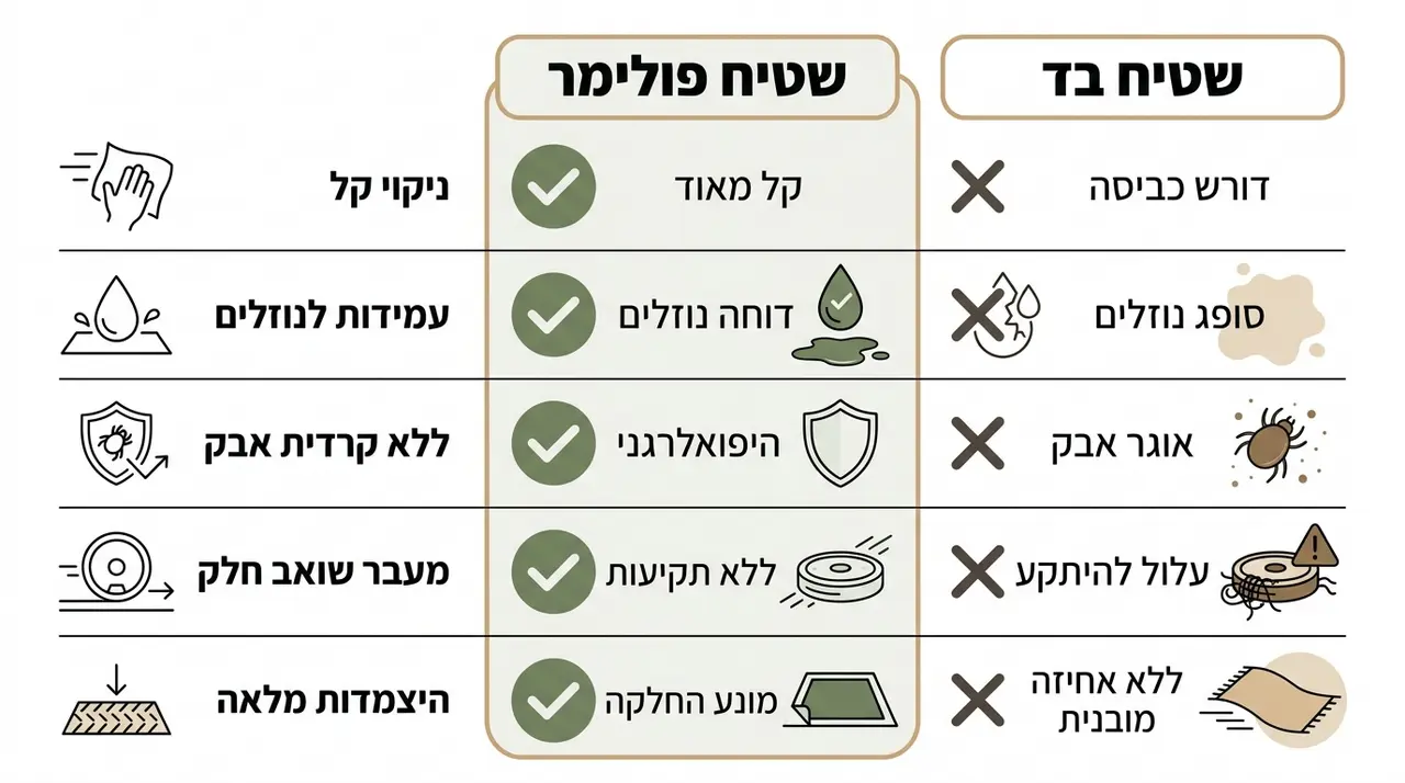 השוואה בין שטיח PVC בוהו לשטיח טקסטיל מסורתי